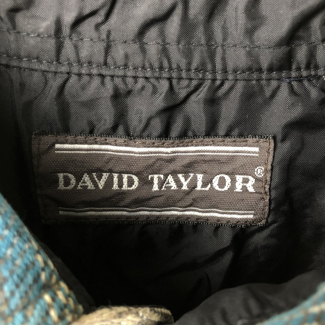 Vintage 90'S David Taylor long-sleeved flannel check shirt, size M, men's cotton gray type Vintage Second Hand