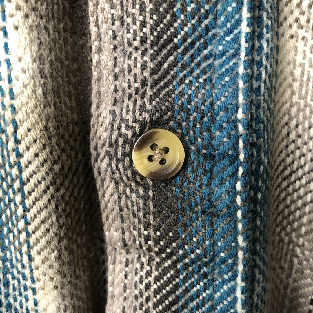 Vintage 90'S David Taylor long-sleeved flannel check shirt, size M, men's cotton gray type Vintage Second Hand