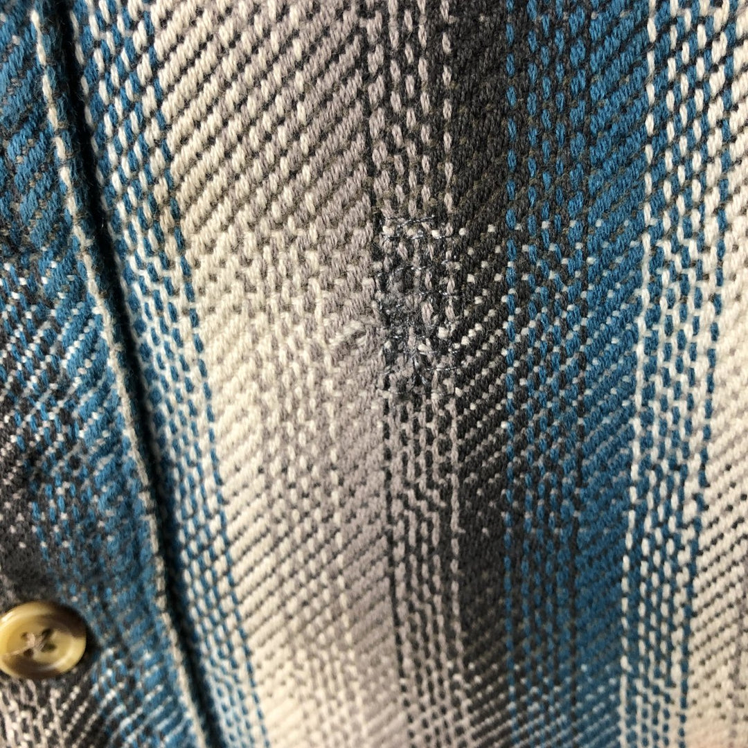 Vintage 90'S David Taylor long-sleeved flannel check shirt, size M, men's cotton gray type Vintage Second Hand