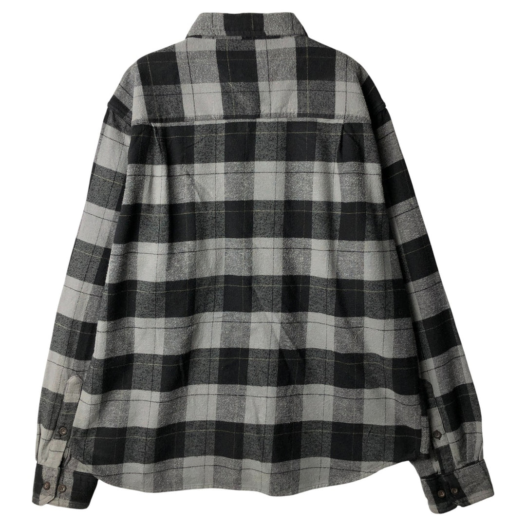 2000'S WOOLRICH Long Sleeve Flannel Check Shirt, Men's Size XL cotton black type Vintage Second Hand