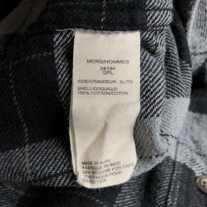 2000'S WOOLRICH Long Sleeve Flannel Check Shirt, Men's Size XL cotton black type Vintage Second Hand