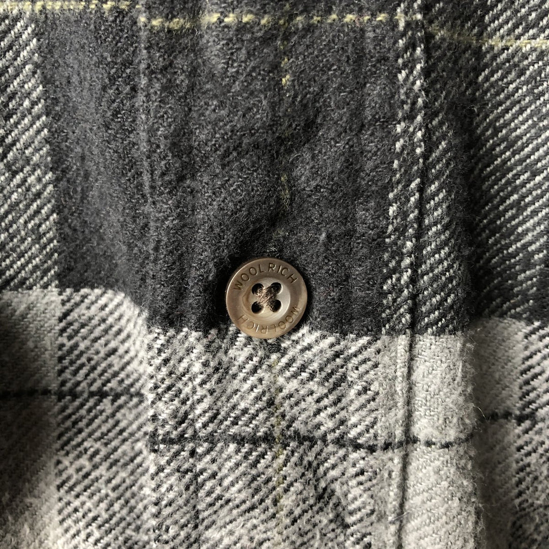 2000'S WOOLRICH Long Sleeve Flannel Check Shirt, Men's Size XL cotton black type Vintage Second Hand