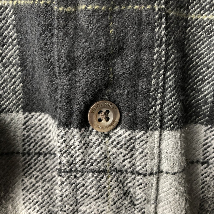 2000'S WOOLRICH Long Sleeve Flannel Check Shirt, Men's Size XL cotton black type Vintage Second Hand