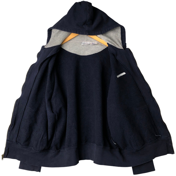 Reebok Sweat Full Zip Hoodie, Men's Size M cotton navy blue type Vintage Second Hand