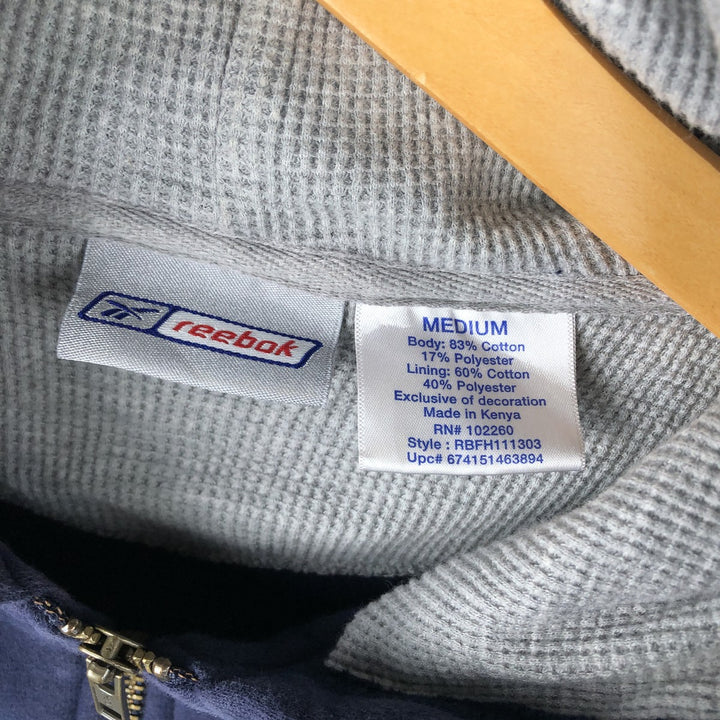 Reebok Sweat Full Zip Hoodie, Men's Size M cotton navy blue type Vintage Second Hand
