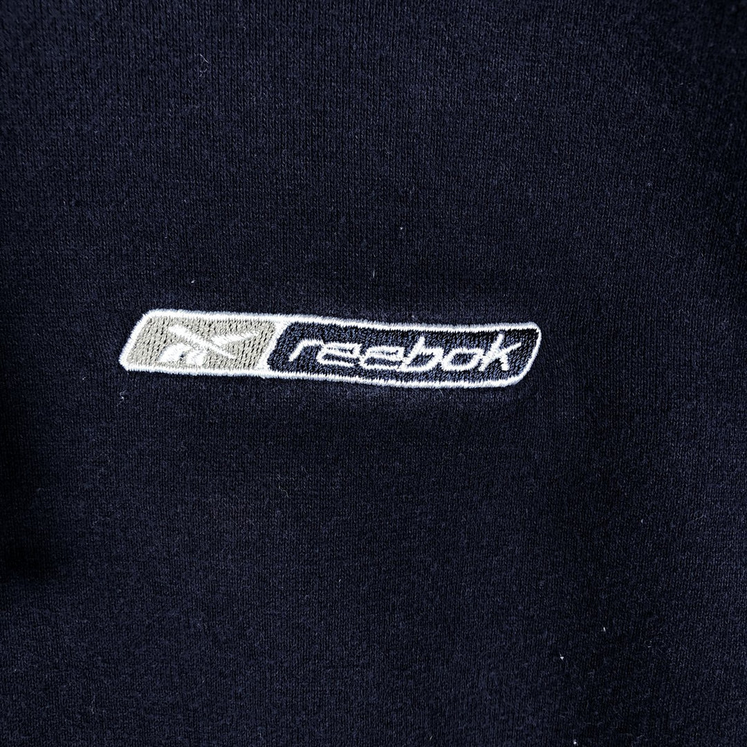 Reebok Sweat Full Zip Hoodie, Men's Size M cotton navy blue type Vintage Second Hand
