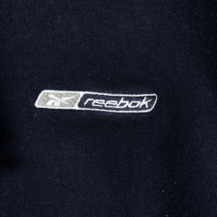 Reebok Sweat Full Zip Hoodie, Men's Size M cotton navy blue type Vintage Second Hand