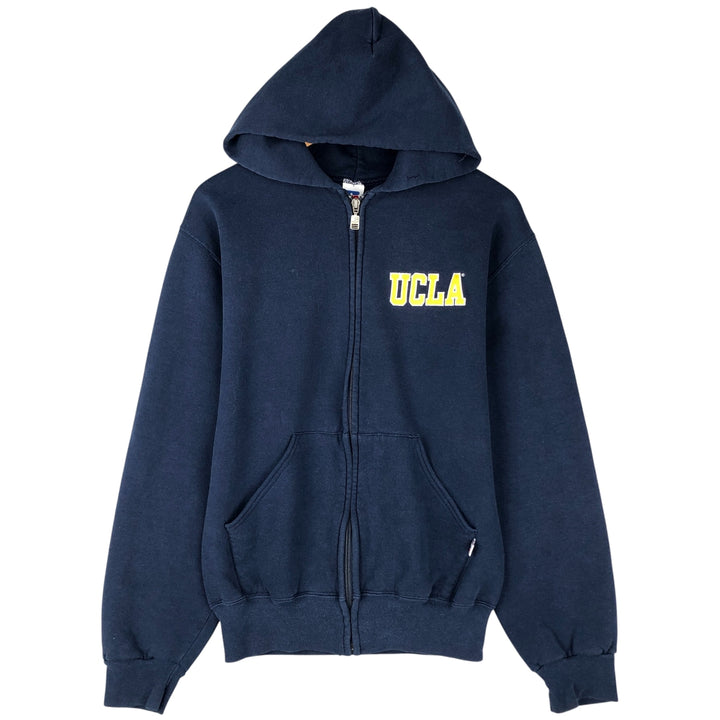 90'S Russell Athletic UCLA College Full-Zip Hoodie, Size Small cotton navy blue type Vintage Second Hand