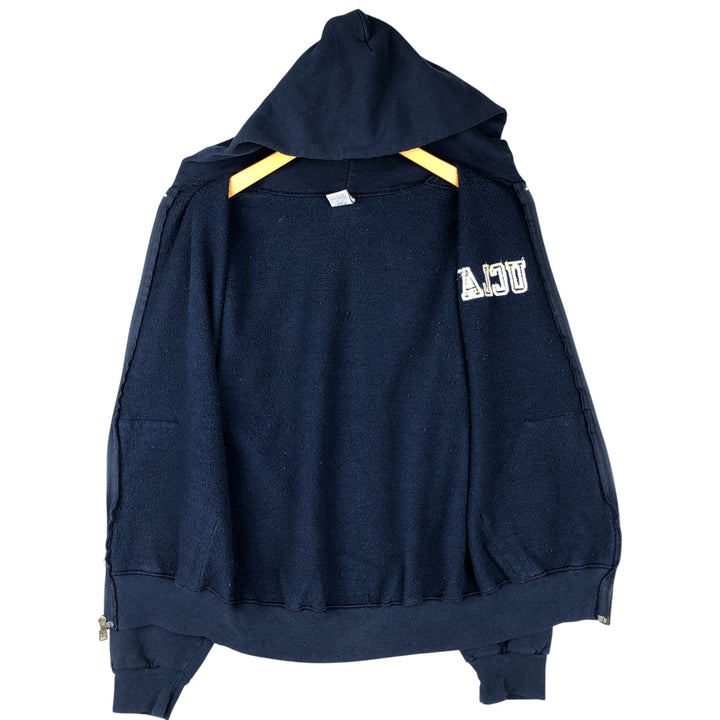 90'S Russell Athletic UCLA College Full-Zip Hoodie, Size Small cotton navy blue type Vintage Second Hand