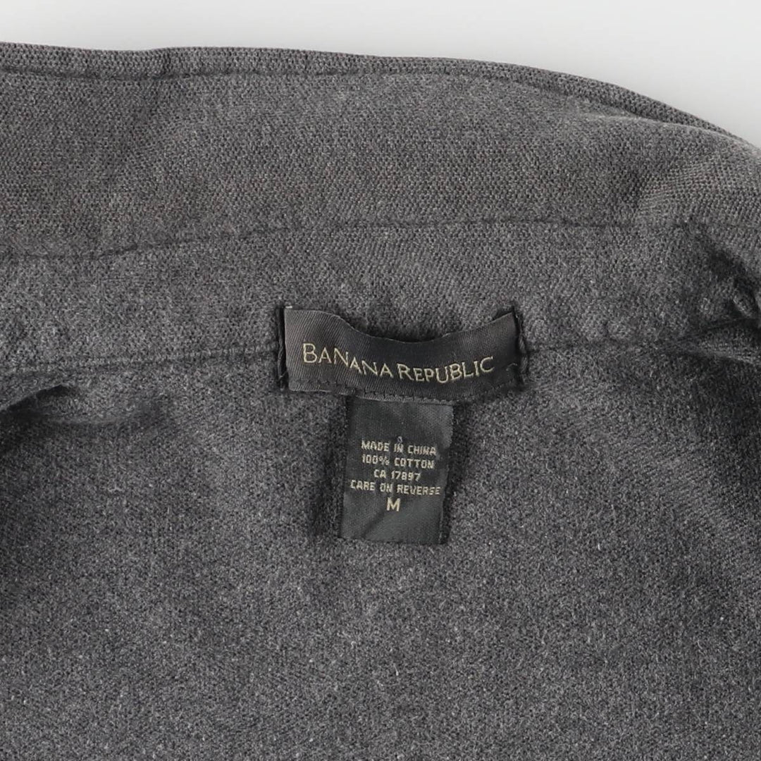 2000'S Banana Republic collared full-zip sweatshirt, men's size M cotton gray type Vintage Second Hand