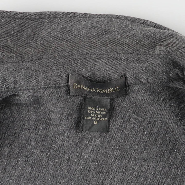 2000'S Banana Republic collared full-zip sweatshirt, men's size M cotton gray type Vintage Second Hand