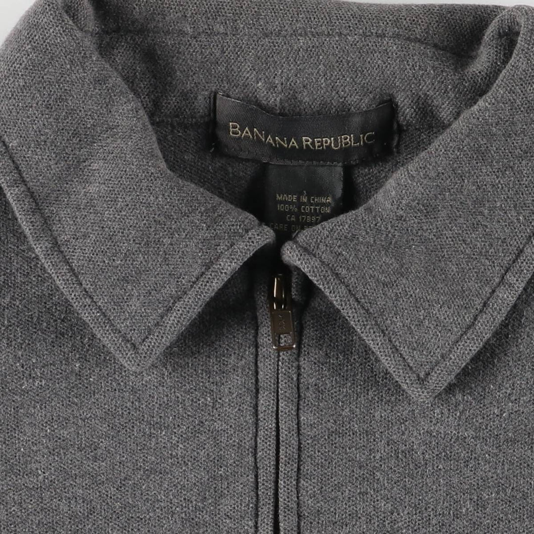 2000'S Banana Republic collared full-zip sweatshirt, men's size M cotton gray type Vintage Second Hand