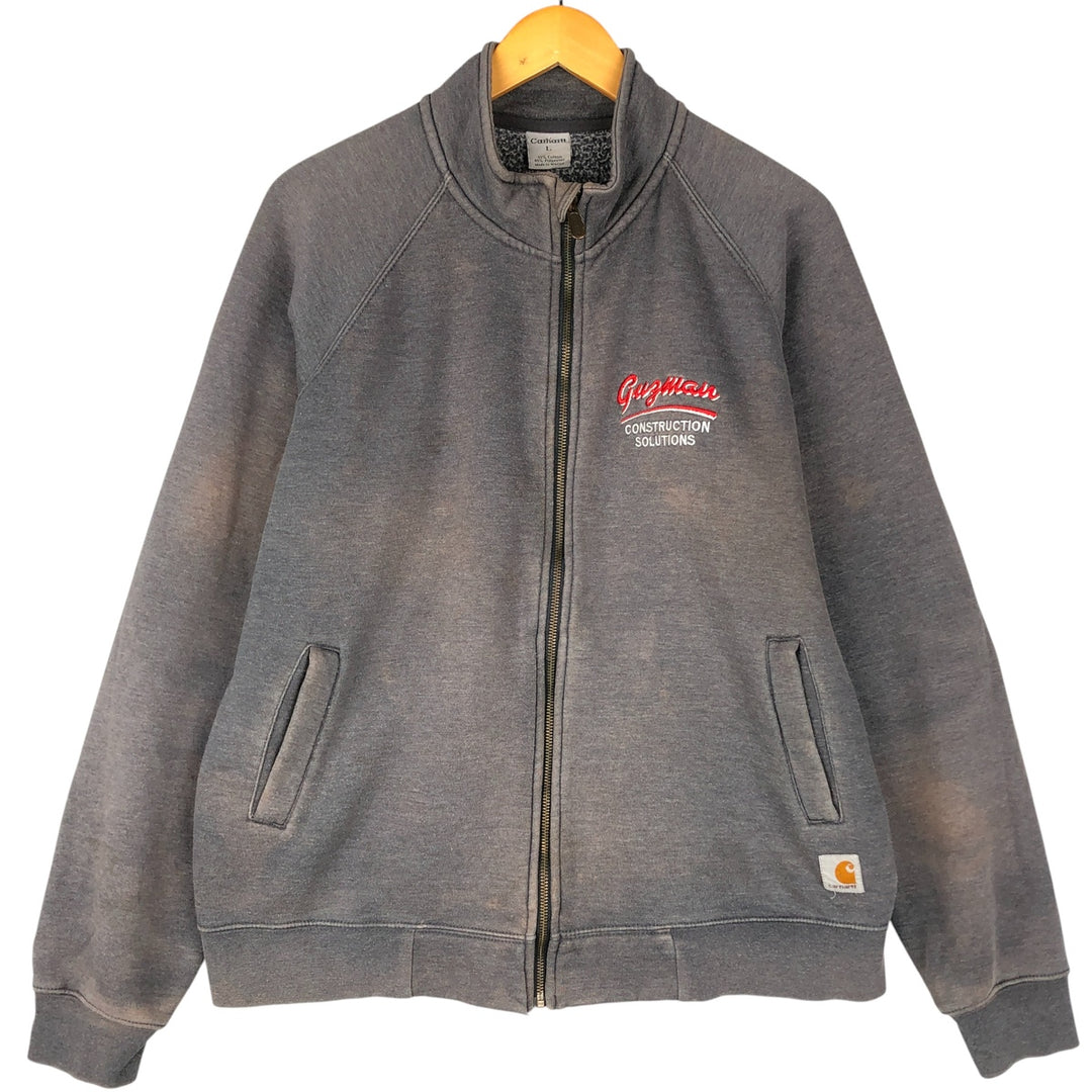 Carhartt Guzman Construction Solutions Advertising Full-Zip Sweatshirt, Men's Size L polyester gray type Vintage Second Hand
