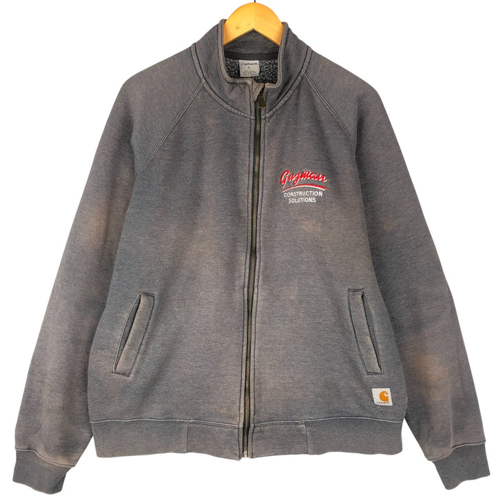 Carhartt Guzman Construction Solutions Advertising Full-Zip Sweatshirt, Men's Size L polyester gray type Vintage Second Hand