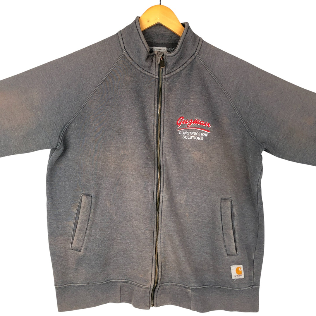 Carhartt Guzman Construction Solutions Advertising Full-Zip Sweatshirt, Men's Size L polyester gray type Vintage Second Hand