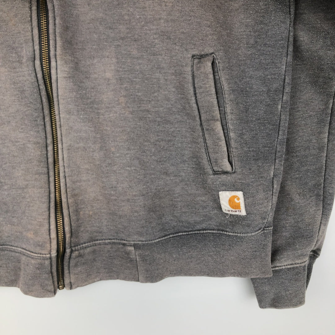 Carhartt Guzman Construction Solutions Advertising Full-Zip Sweatshirt, Men's Size L polyester gray type Vintage Second Hand