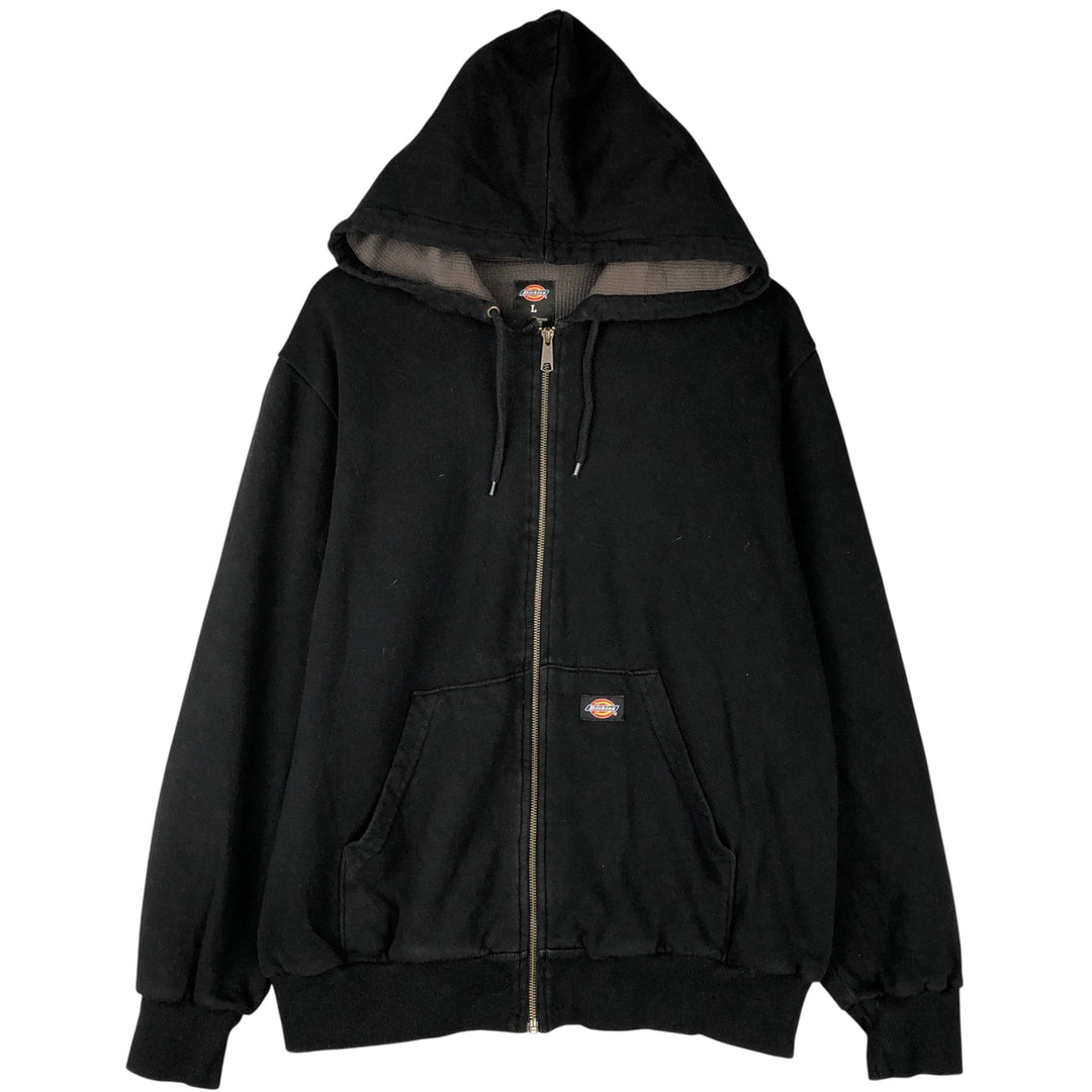 Dickies Sweat Full Zip Hoodie Men's L size cotton black type Vintage Second Hand