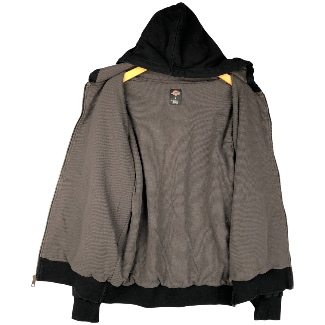 Dickies Sweat Full Zip Hoodie Men's L size cotton black type Vintage Second Hand