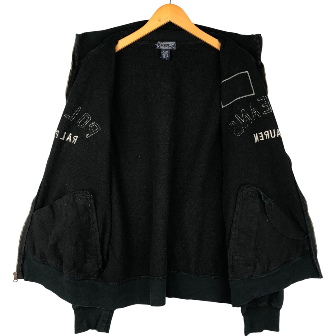 2000'S Ralph Lauren Polo Jeans Company Stars and Stripes Full-Zip Sweatshirt, Men's Size XL cotton black type Vintage Second Hand