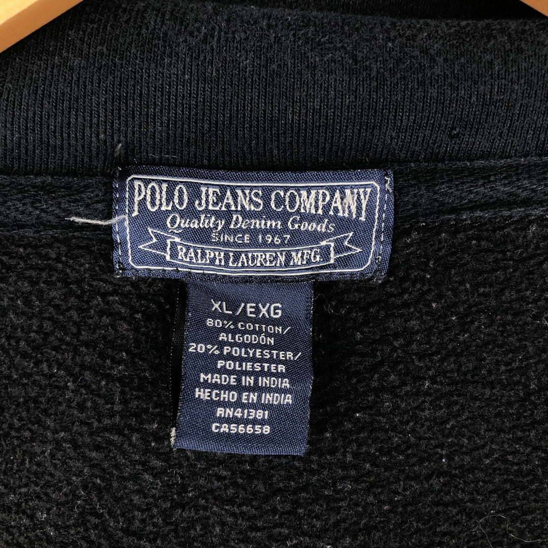 2000'S Ralph Lauren Polo Jeans Company Stars and Stripes Full-Zip Sweatshirt, Men's Size XL cotton black type Vintage Second Hand
