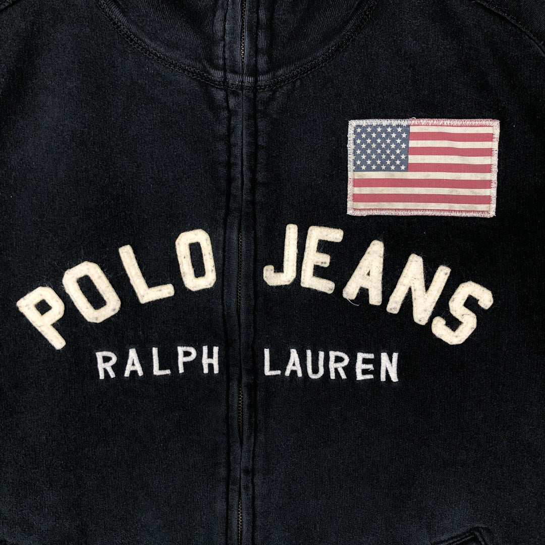 2000'S Ralph Lauren Polo Jeans Company Stars and Stripes Full-Zip Sweatshirt, Men's Size XL cotton black type Vintage Second Hand