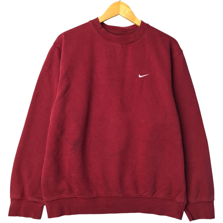 00'S Nike One Point Logo Sweatshirt Trainer Men's M size cotton burgundy type Vintage Second Hand