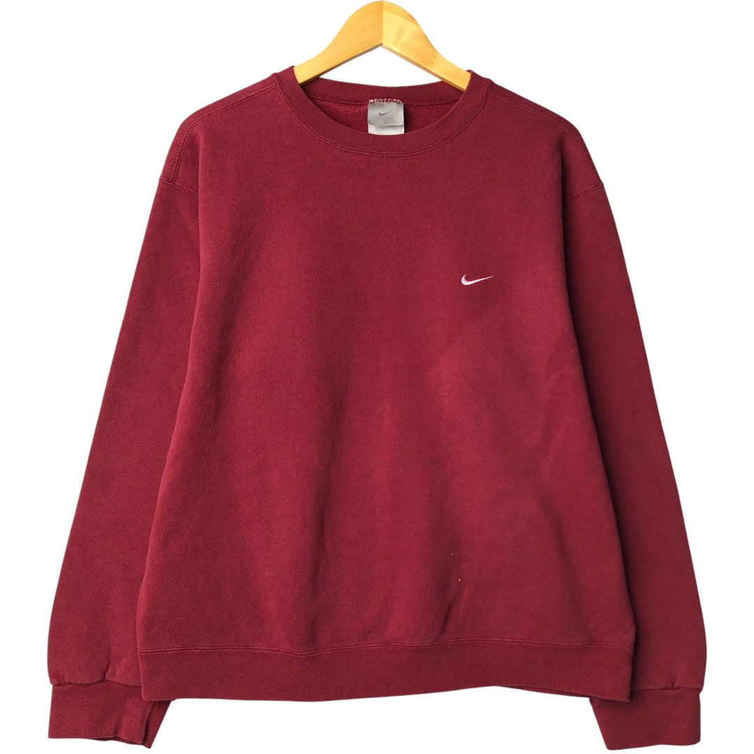 00'S Nike One Point Logo Sweatshirt Trainer Men's L size cotton burgundy type Vintage Second Hand