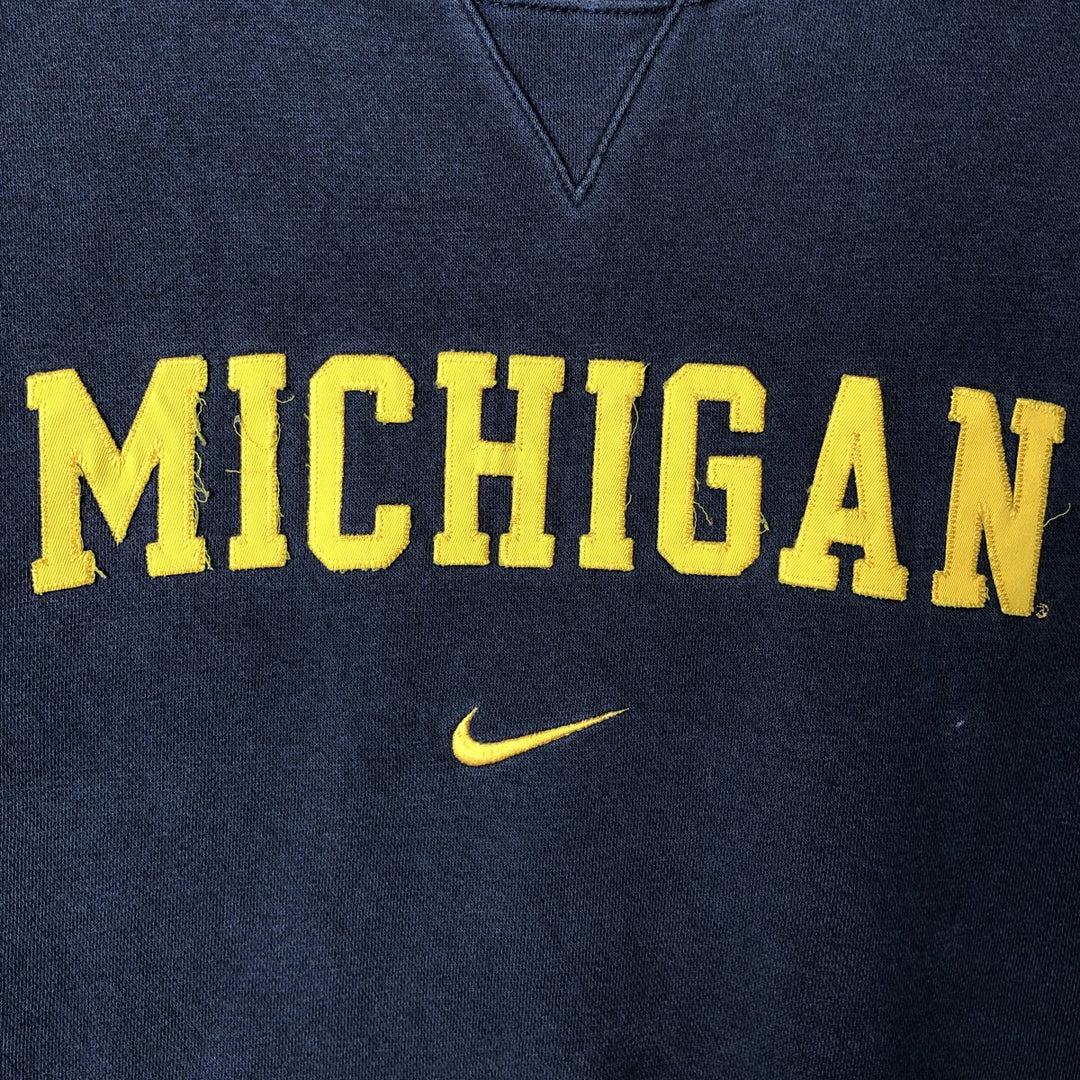 2000'S Nike Team Michigan University College Sweatshirt, Men's Size Large cotton navy blue type Vintage Second Hand