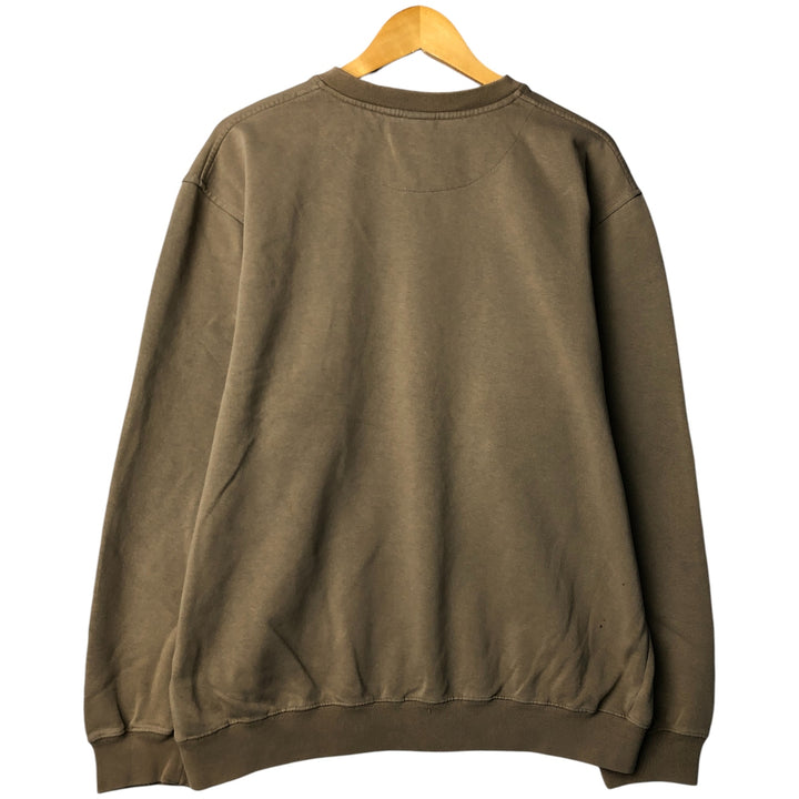 2000'S Nike V-neck one-point logo sweatshirt, men's size XL cotton Khaki type Vintage Second Hand