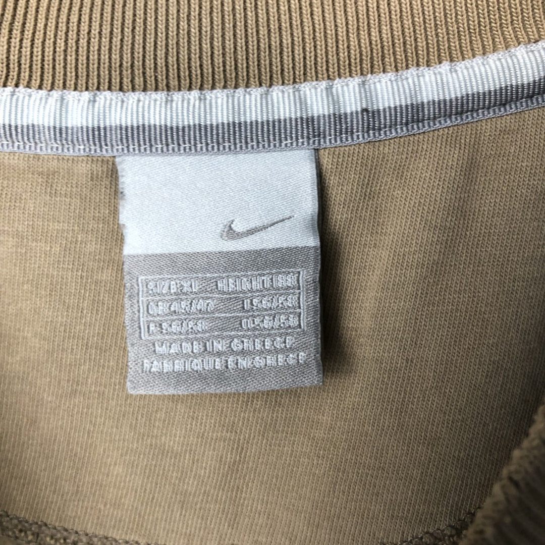 2000'S Nike V-neck one-point logo sweatshirt, men's size XL cotton Khaki type Vintage Second Hand