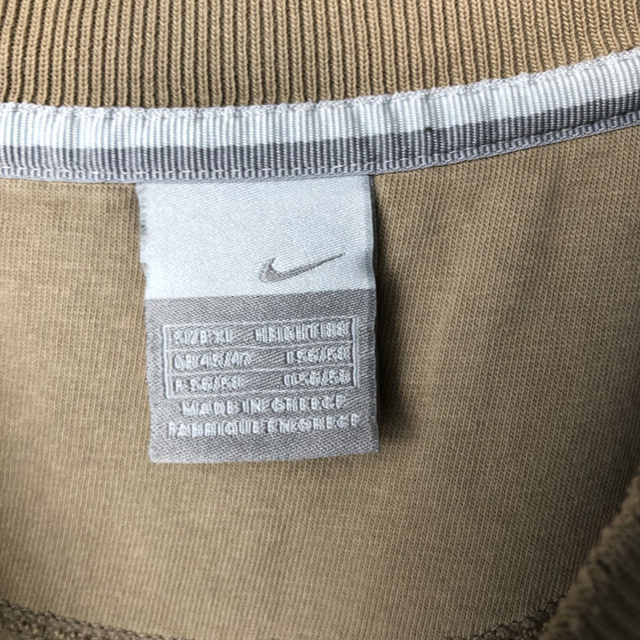 2000'S Nike V-neck one-point logo sweatshirt, men's size XL cotton Khaki type Vintage Second Hand