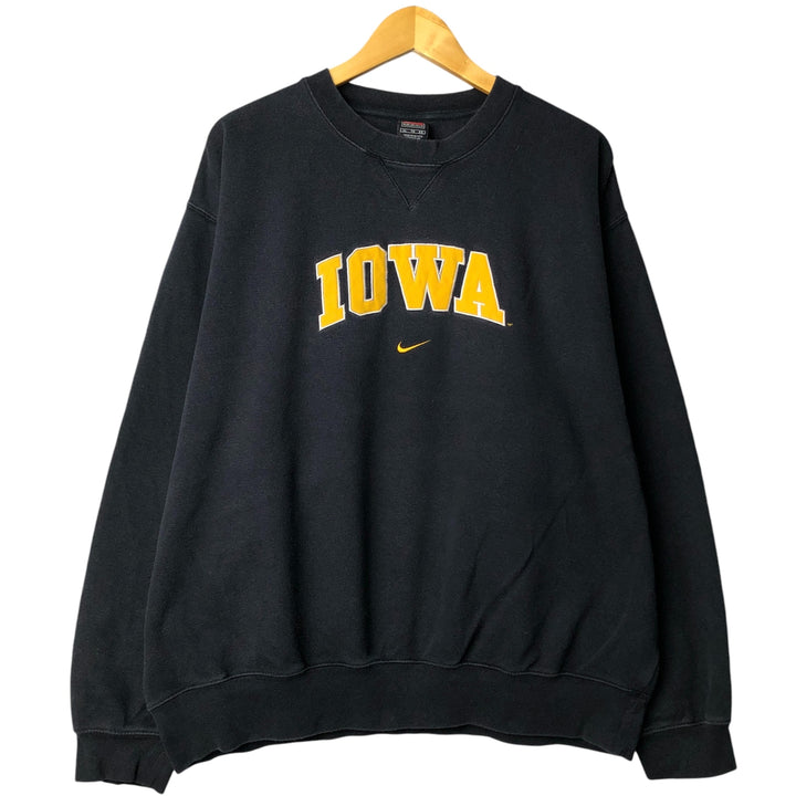 2000'S Nike Team Iowa University College Sweatshirt, Men's Size XL cotton black type Vintage Second Hand