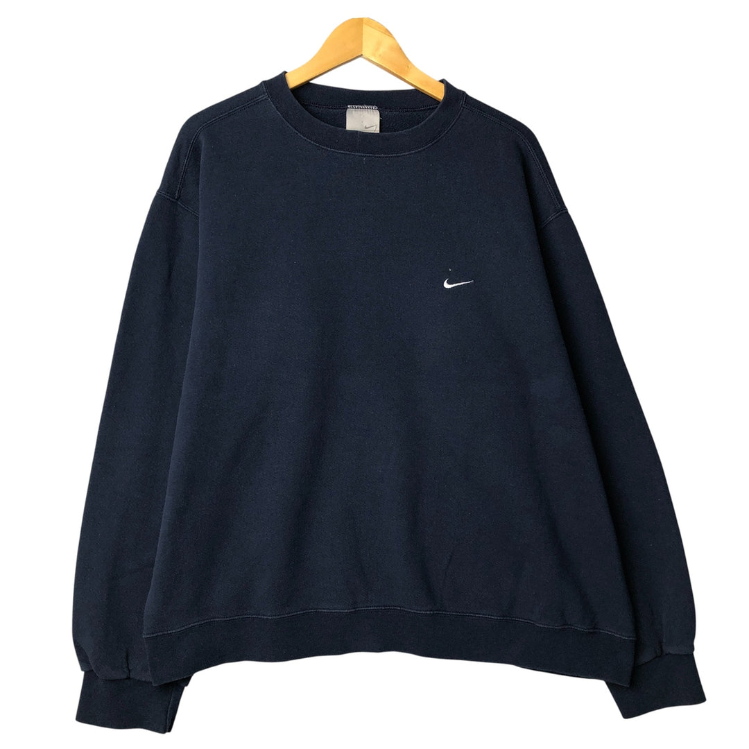 00'S Nike One Point Logo Sweatshirt Trainer Men's XL cotton navy blue type Vintage Second Hand