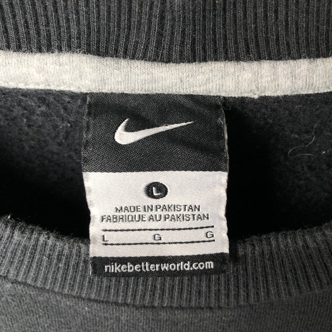 Nike One Point Logo Sweatshirt, Trainer, Men's Size L cotton black type Vintage Second Hand