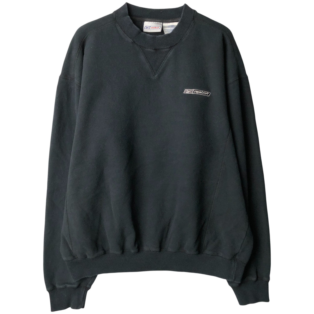 Reebok logo sweatshirt, men's size L cotton black type Vintage Second Hand