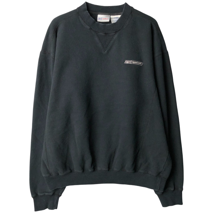 Reebok logo sweatshirt, men's size L cotton black type Vintage Second Hand