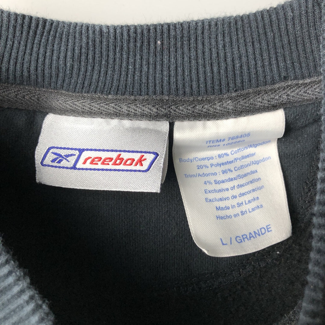 Reebok logo sweatshirt, men's size L cotton black type Vintage Second Hand