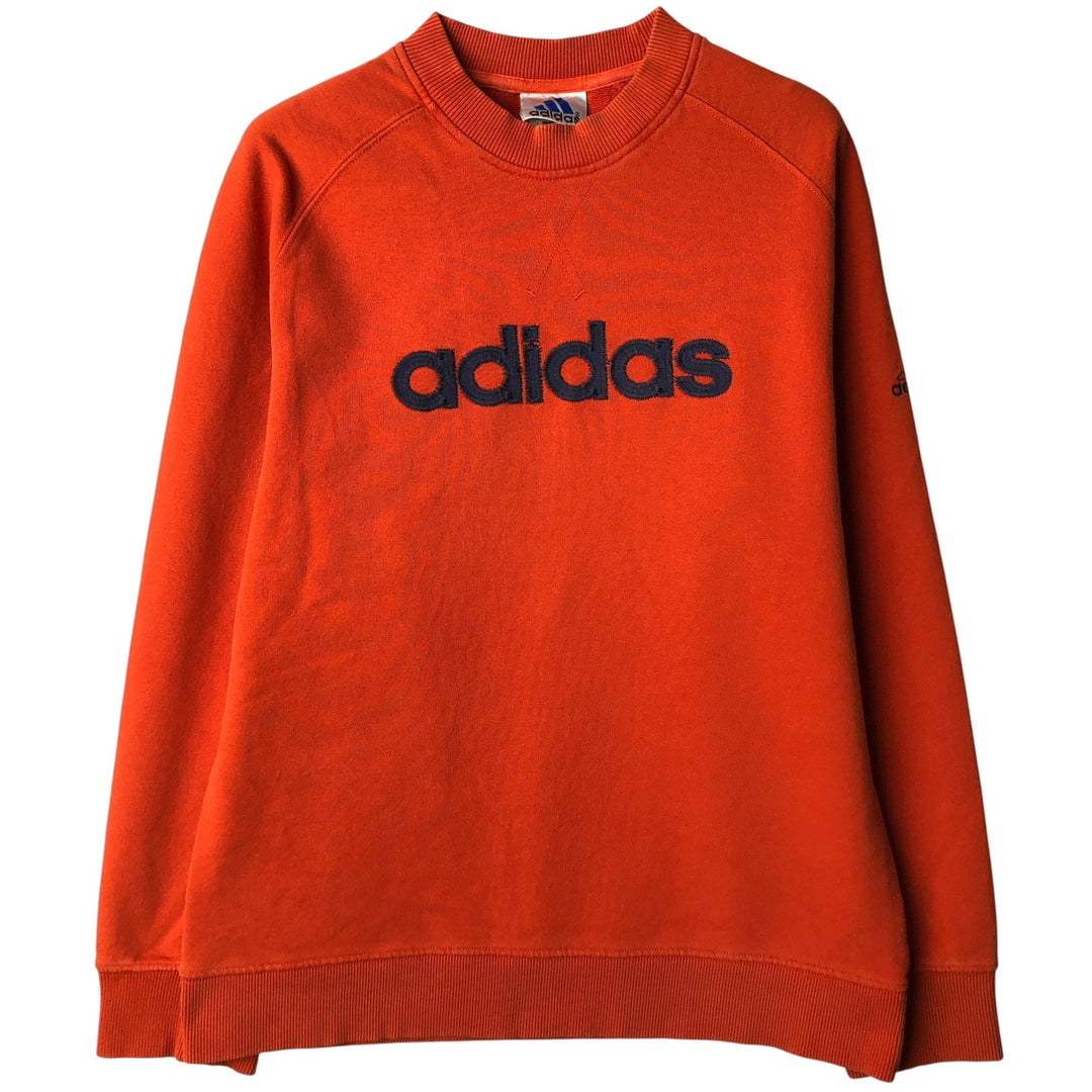 2000'S Adidas logo sweatshirt, men's size small cotton orange type Vintage Second Hand
