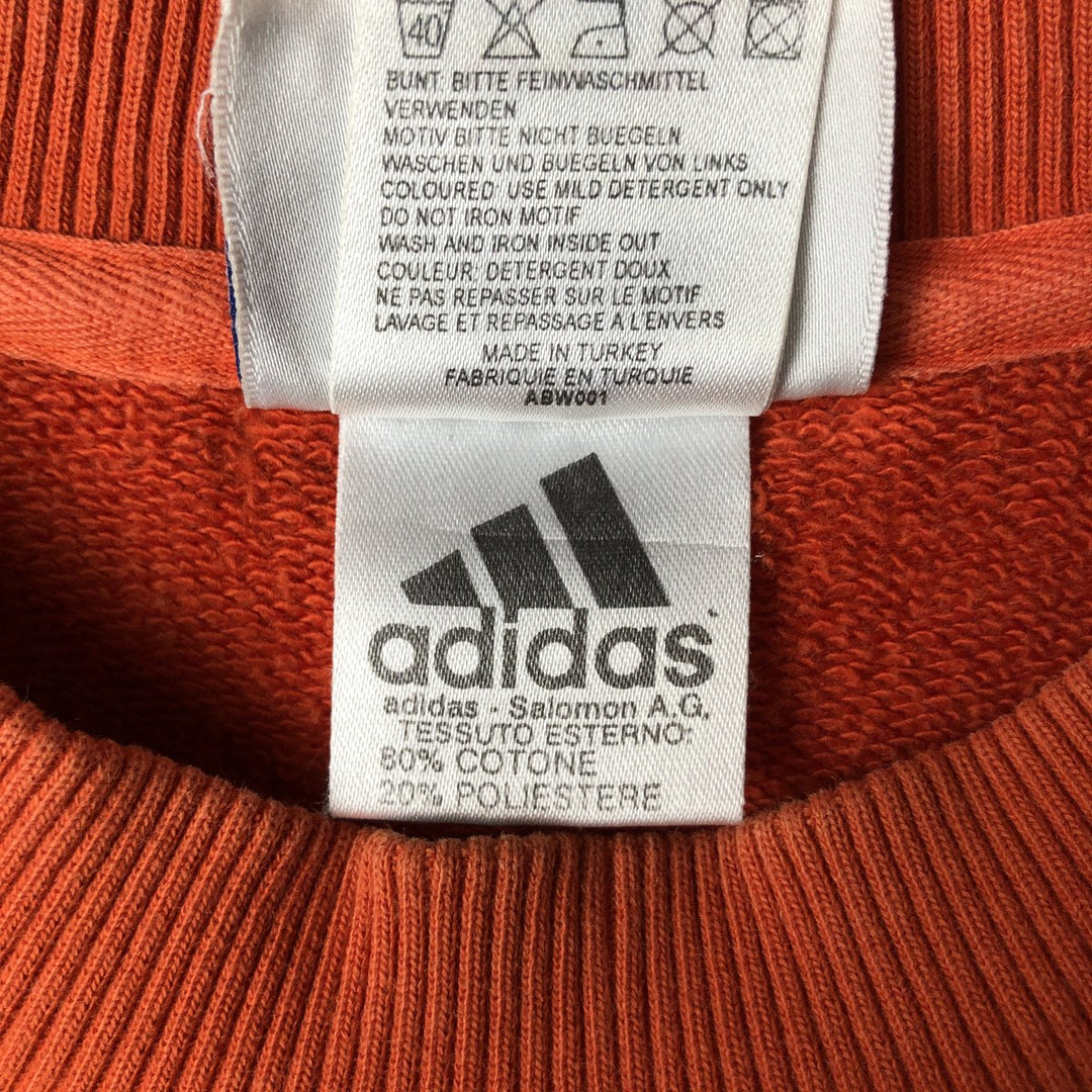2000'S Adidas logo sweatshirt, men's size small cotton orange type Vintage Second Hand