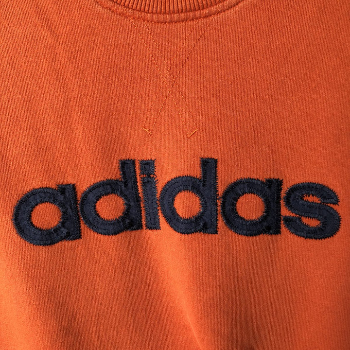 2000'S Adidas logo sweatshirt, men's size small cotton orange type Vintage Second Hand