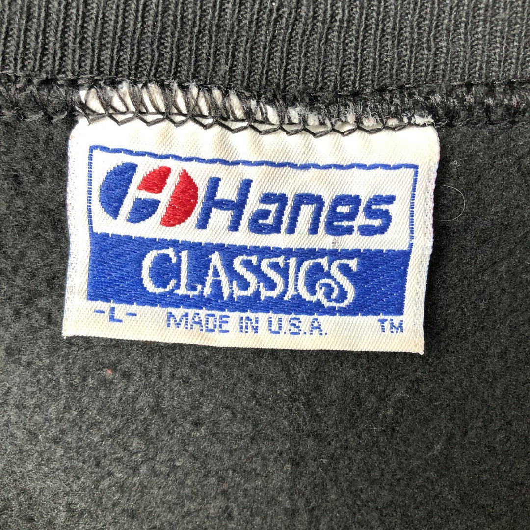 Vintage 90'S Hanes Classics printed sweatshirt, Made in USA, Men's Size L cotton black type Vintage Second Hand