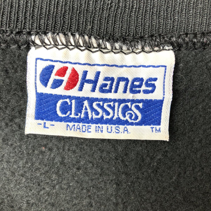 Vintage 90'S Hanes Classics printed sweatshirt, Made in USA, Men's Size L cotton black type Vintage Second Hand