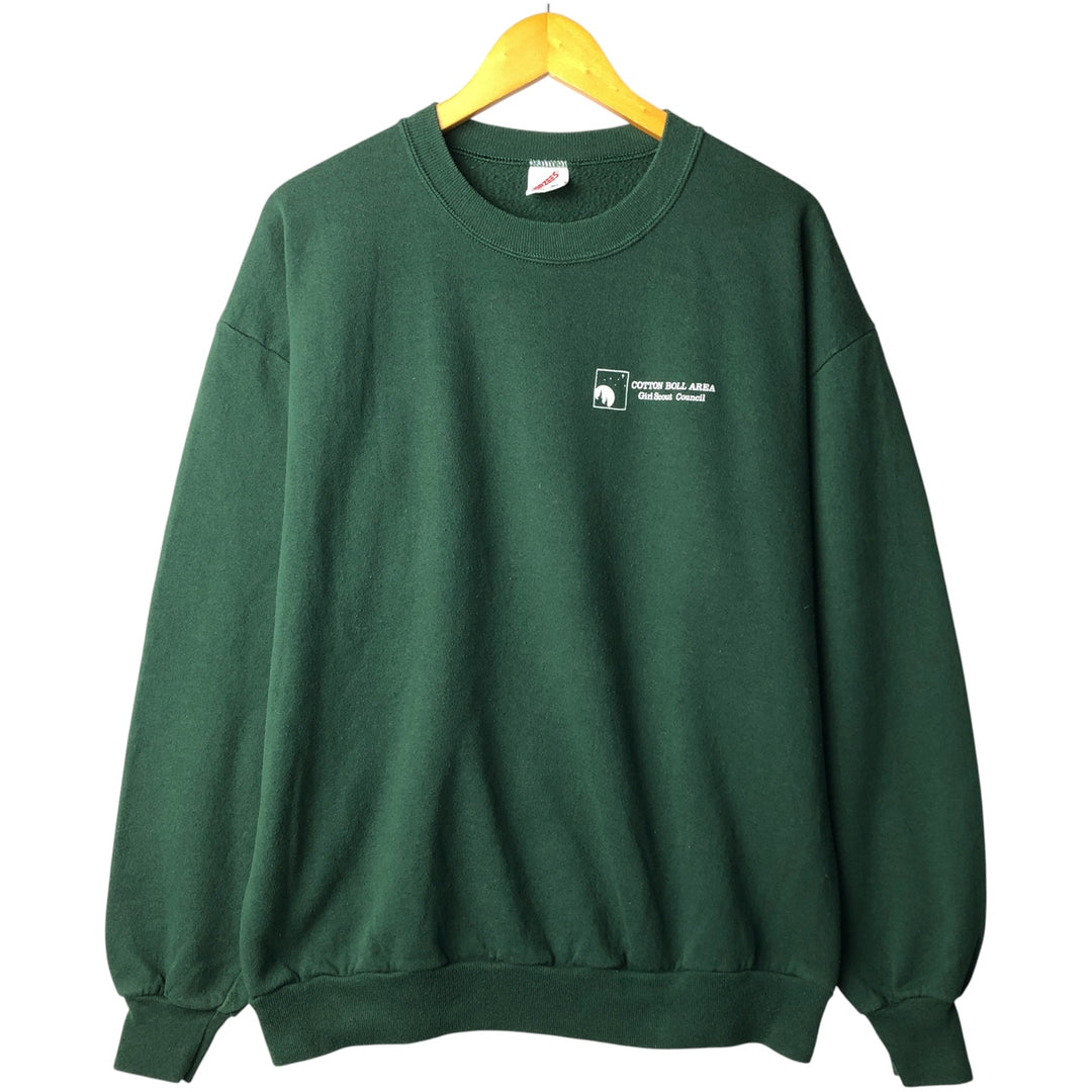 90'S Jerzees Printed Sweatshirt, Made in USA, Men's XL, Vintage cotton green type Vintage Second Hand