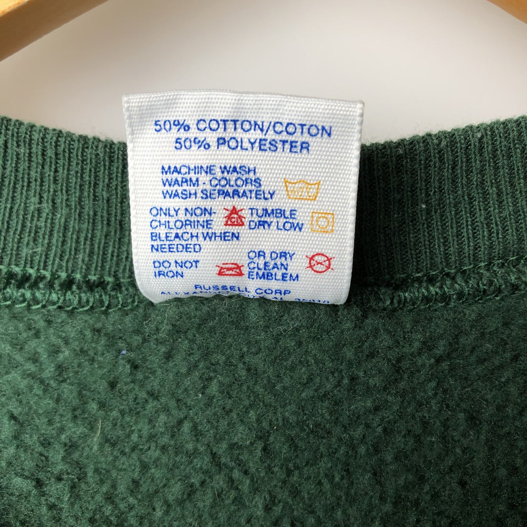 90'S Jerzees Printed Sweatshirt, Made in USA, Men's XL, Vintage cotton green type Vintage Second Hand