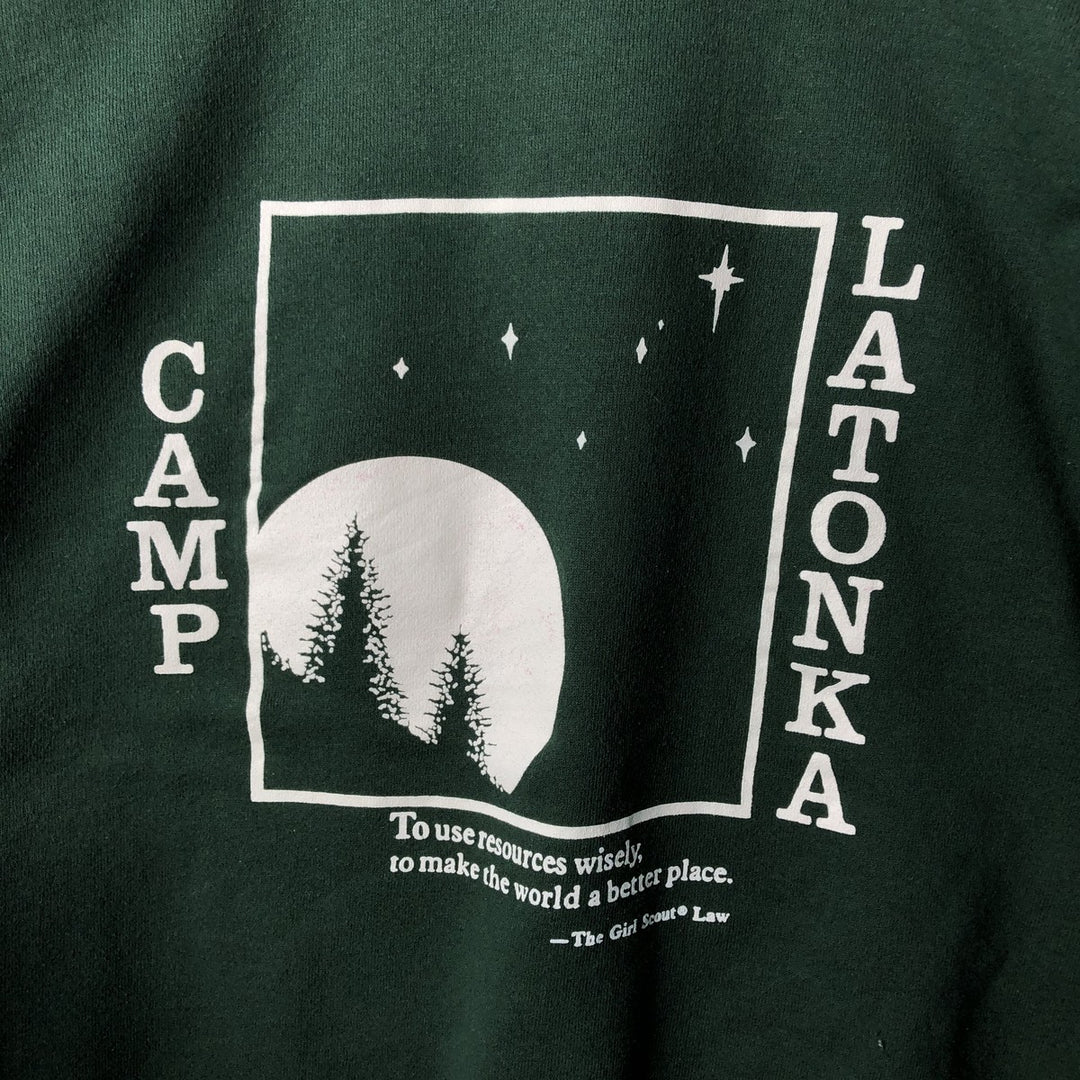 90'S Jerzees Printed Sweatshirt, Made in USA, Men's XL, Vintage cotton green type Vintage Second Hand