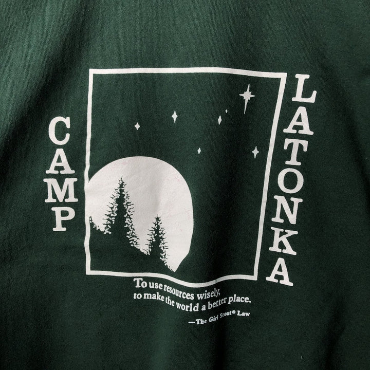 90'S Jerzees Printed Sweatshirt, Made in USA, Men's XL, Vintage cotton green type Vintage Second Hand