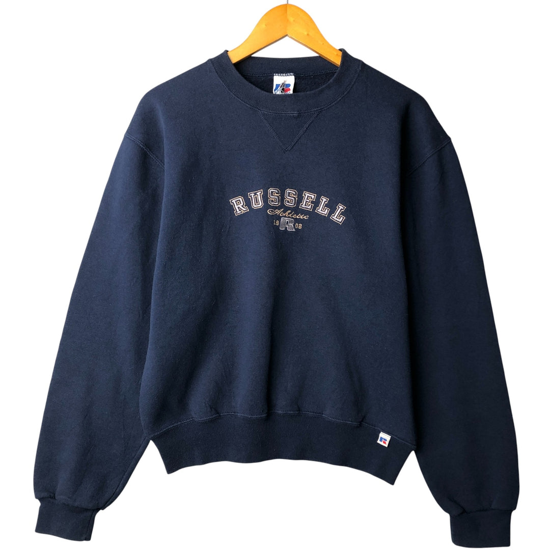 90'S Russell logo sweatshirt, men's size XL, vintage cotton navy blue type Vintage Second Hand
