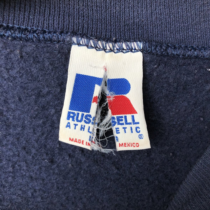 90'S Russell logo sweatshirt, men's size XL, vintage cotton navy blue type Vintage Second Hand