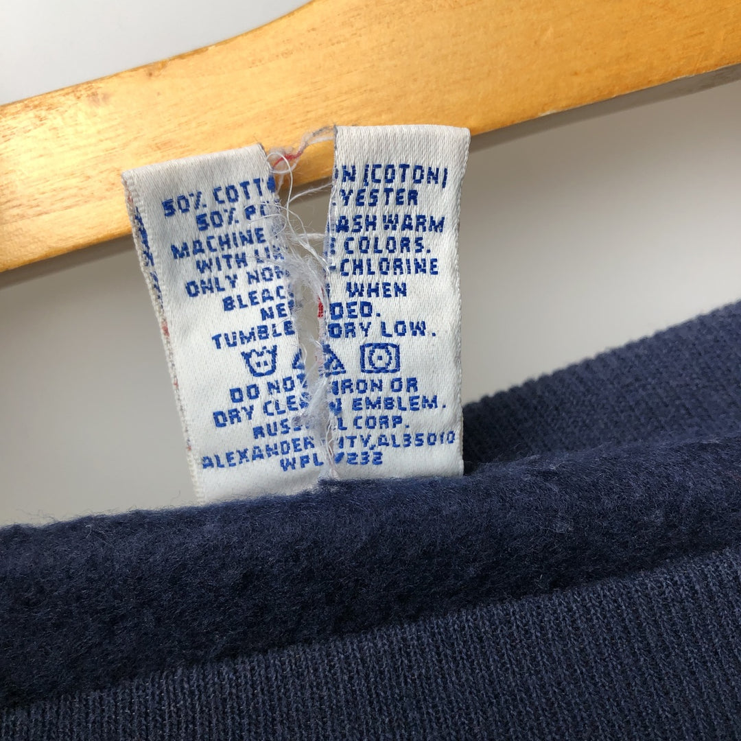 90'S Russell logo sweatshirt, men's size XL, vintage cotton navy blue type Vintage Second Hand