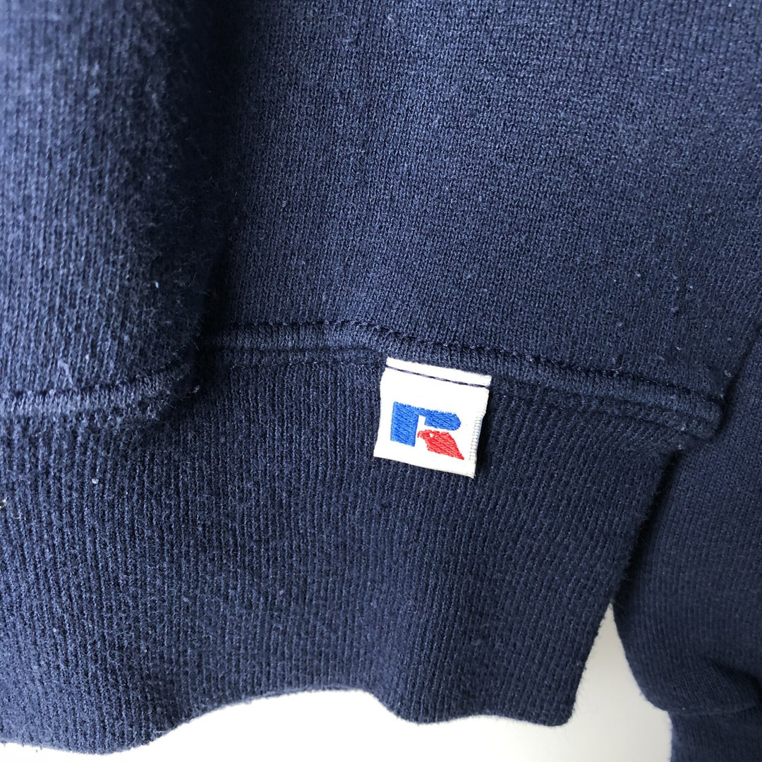 90'S Russell logo sweatshirt, men's size XL, vintage cotton navy blue type Vintage Second Hand